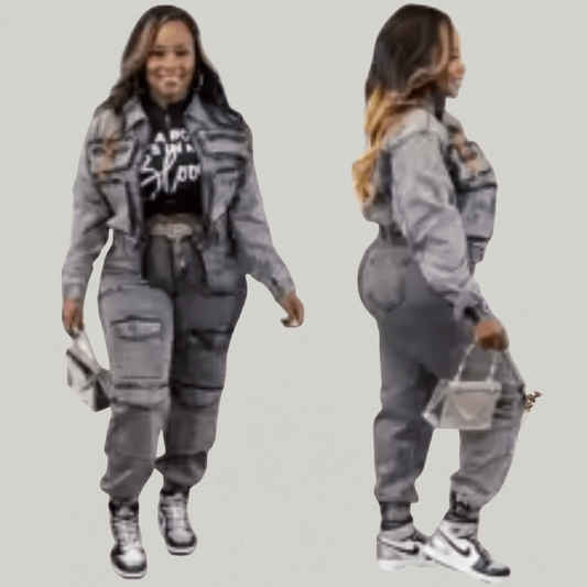 Street Luxe Denim Tracksuit