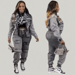 Street Luxe Denim Tracksuit