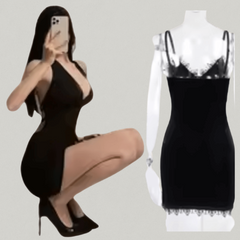 Velvet Desire Halter Dress